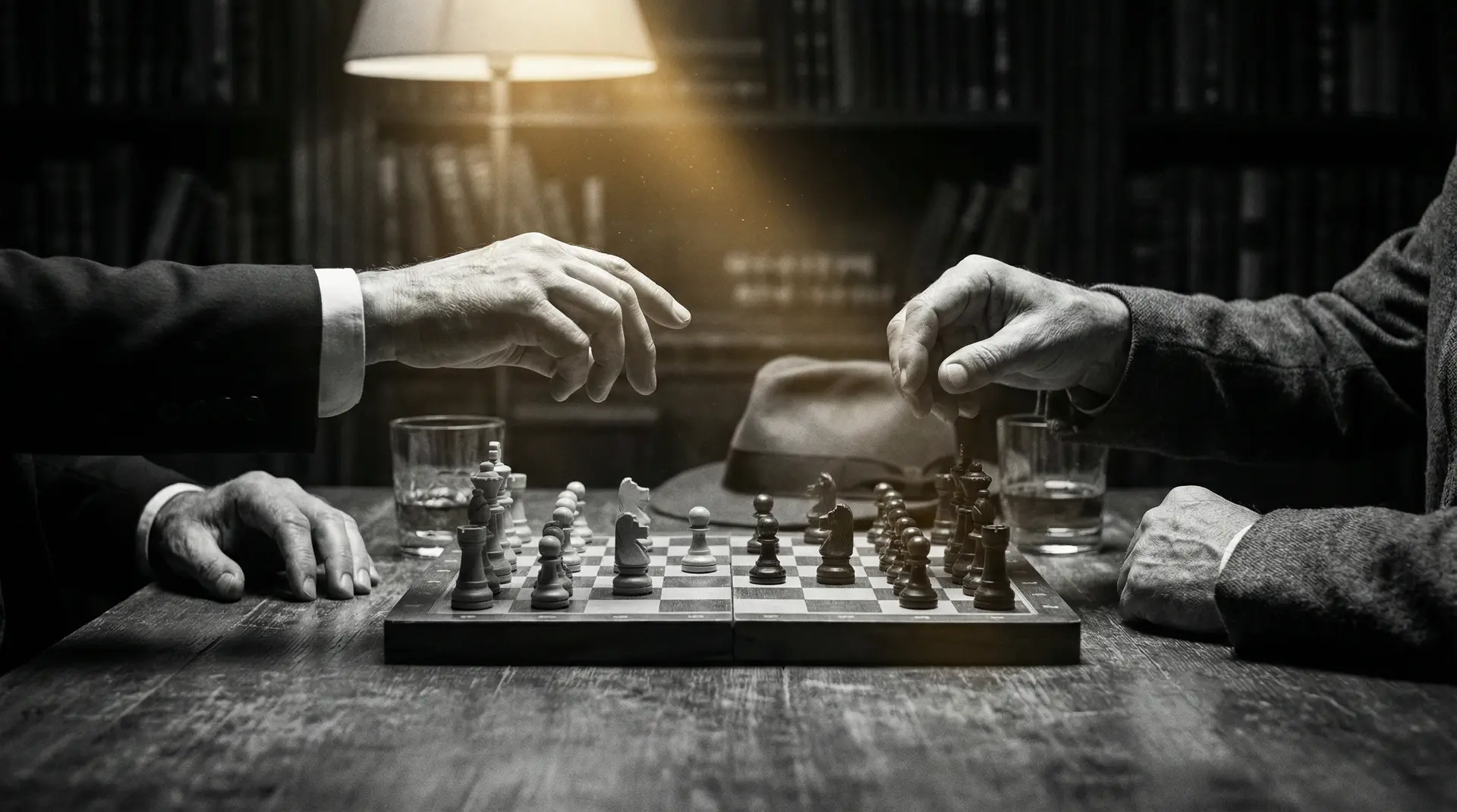 单身在线 艺术探索系列 - 非线性叙事，棋盘上的对弈象征命运的交错